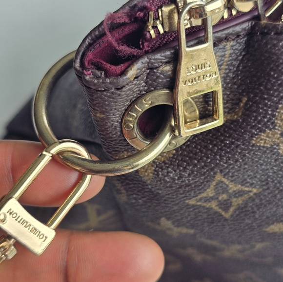 $2500 Louis Vuitton Brown Monogram Pallas  Handbag Women Brown Large - Picture 6 of 16